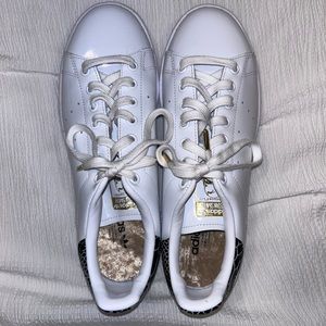 Adidas Black-Gold Stan Smith Shoes